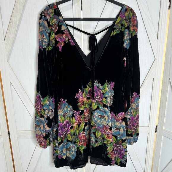 Free People Misha Burnout Velvet Mini Dress - Picture 3 of 7